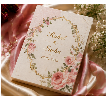 Blush Floral Wedding Card