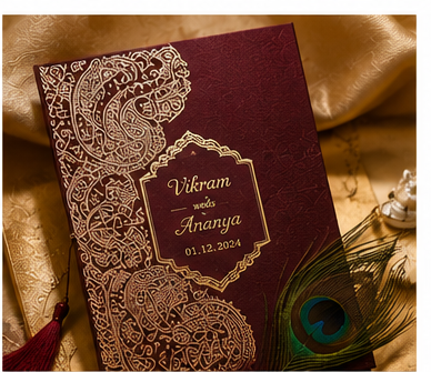 Traditional Peacock Invitation