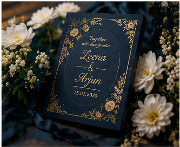 Midnight Blue Floral Card